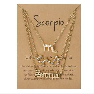 Gold Scorpio Zodiac Necklace Set
